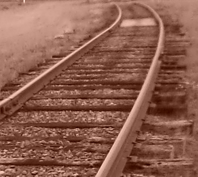 cropped sepia tracks
