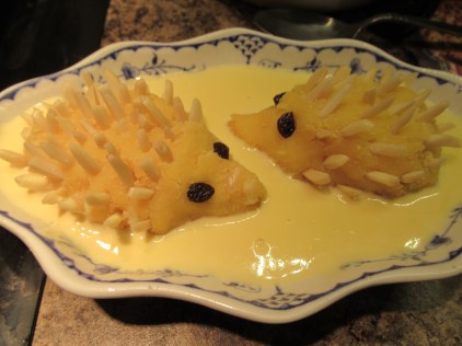 hedgehogs in custard