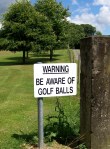 Golf ball warning